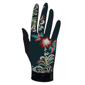 gants pour femme bleu fleuris