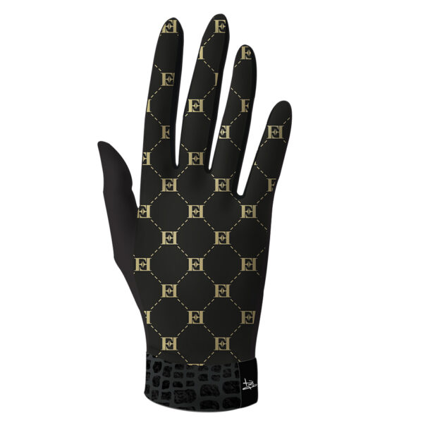 gants pour femme noir et doré